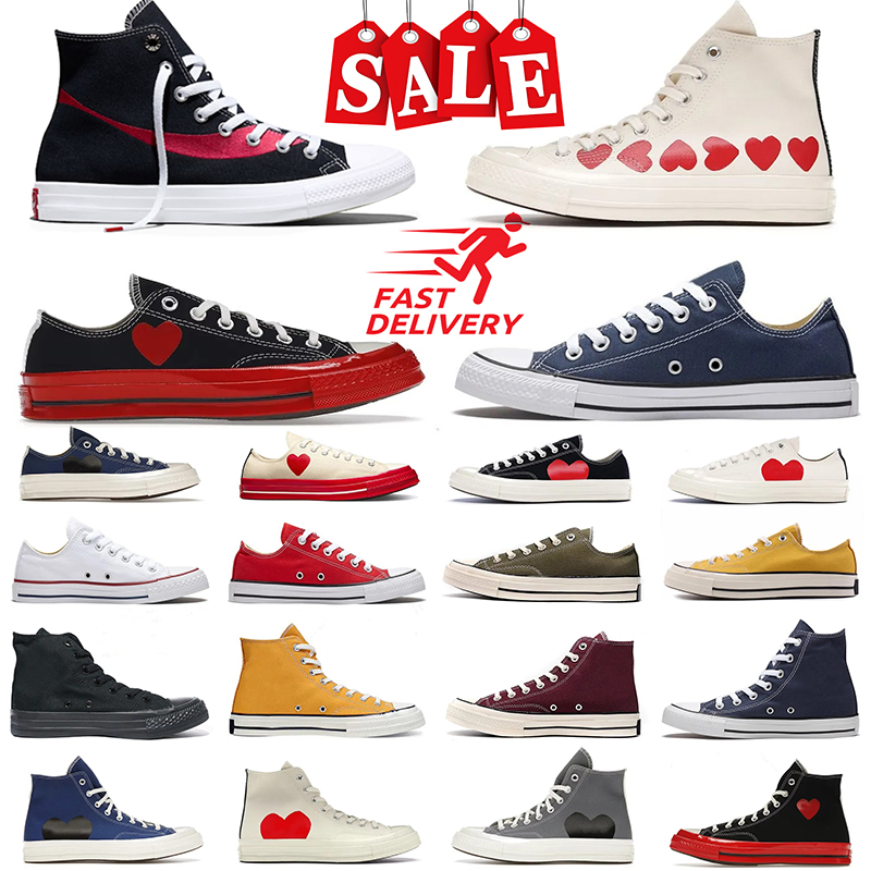 Designer Canvas Platform Racing Black Red Leather Low High Heart Chuck Converss Skateboard Sneakers Love Blue Grey Mens Womens Trainer Shoes 35-44