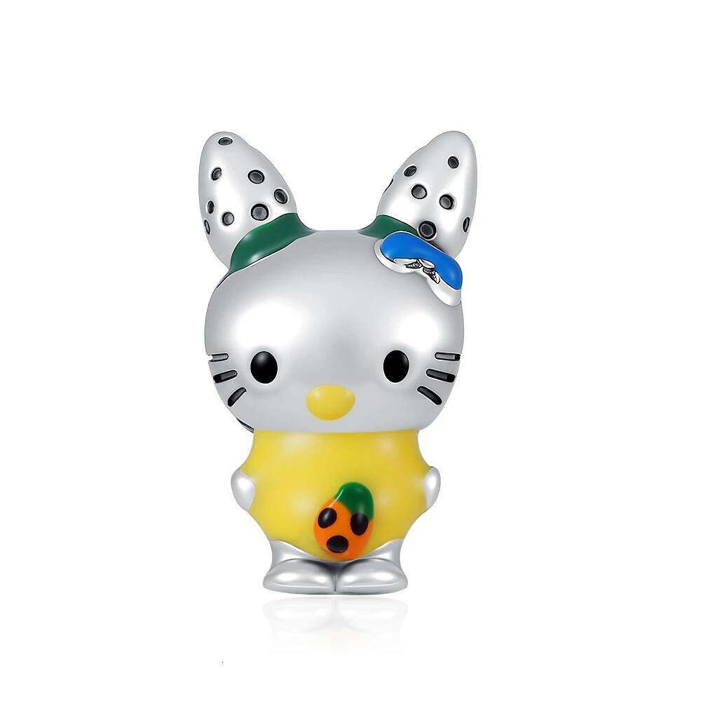 2026 Kawaii Hello Kitty 925 Silver Cartoon Cute Beads charms Suitable for Original Bracelet DIY Accessories Exquisite Jewelry - view 6