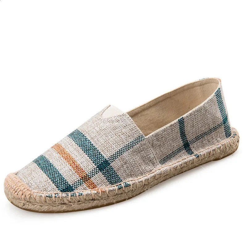 Mens Espadrilles Men Patchwork Slip on Summer Shoes Loafers Breathable Canvas Shoe Jute Wrapped Women Shoes Unisex 260415 - view 5