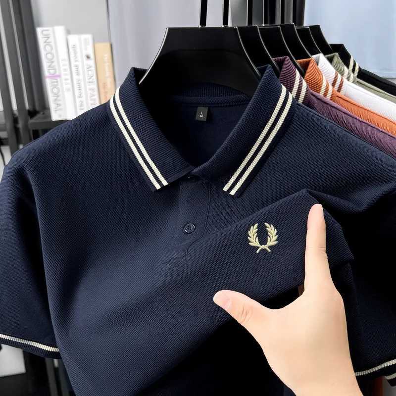 00 pure cotton summer breathable mens fashion sports brand wheat embroidery short sleeves POLO shirt business casual T-shir W260316