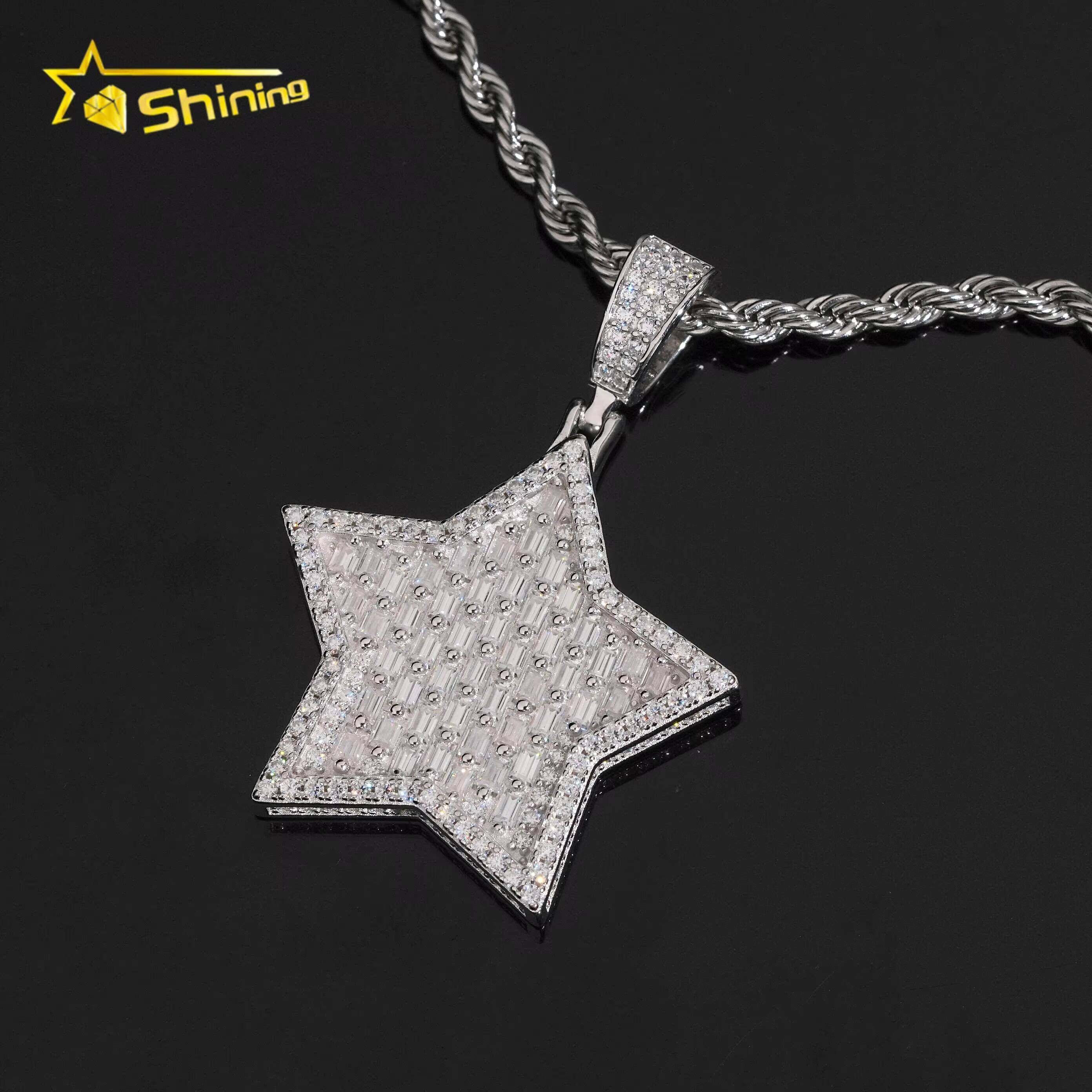 925 Sterling Silver New Design Moissanite Charms Pass Diamond Tester VVS Moissanite Iced Out Pendant Hip Hop Jewelry
