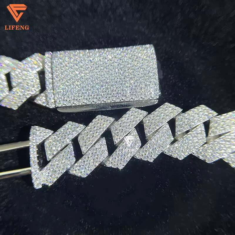 Custom 15mm Cuban Chain Necklace Fashion Jewelry for Women Girls with Personalized Name Moissanite Diamond Necklace