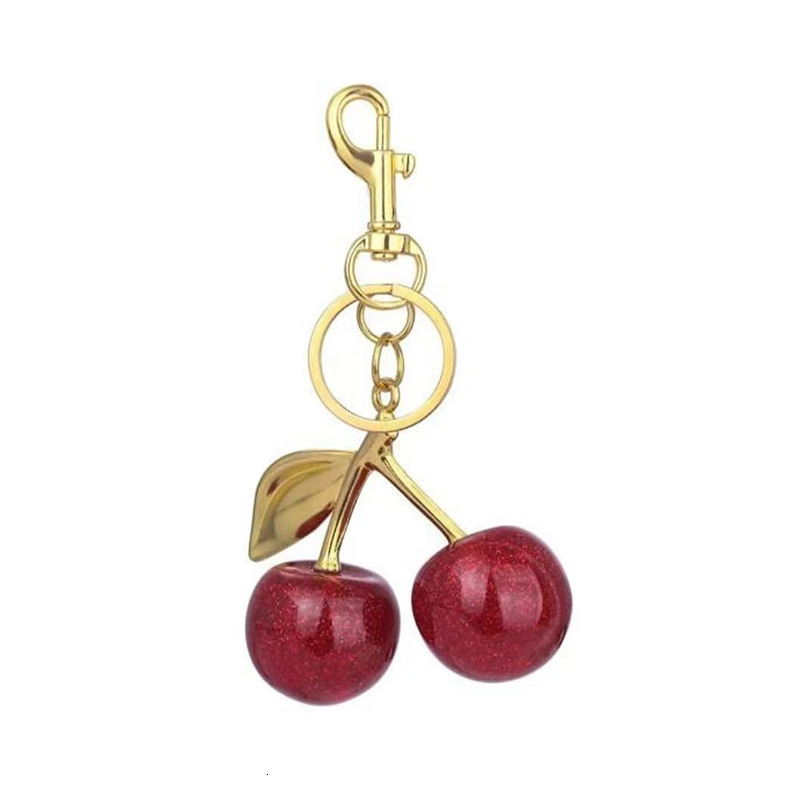 Multi-Color Cherry Motif Coin Holder Keychain, Unisex Fairy Pattern Lock Ring, Silver Plastic with Antique Gold-Plated Tin Alloy, Japan and Korean Sty - view 6