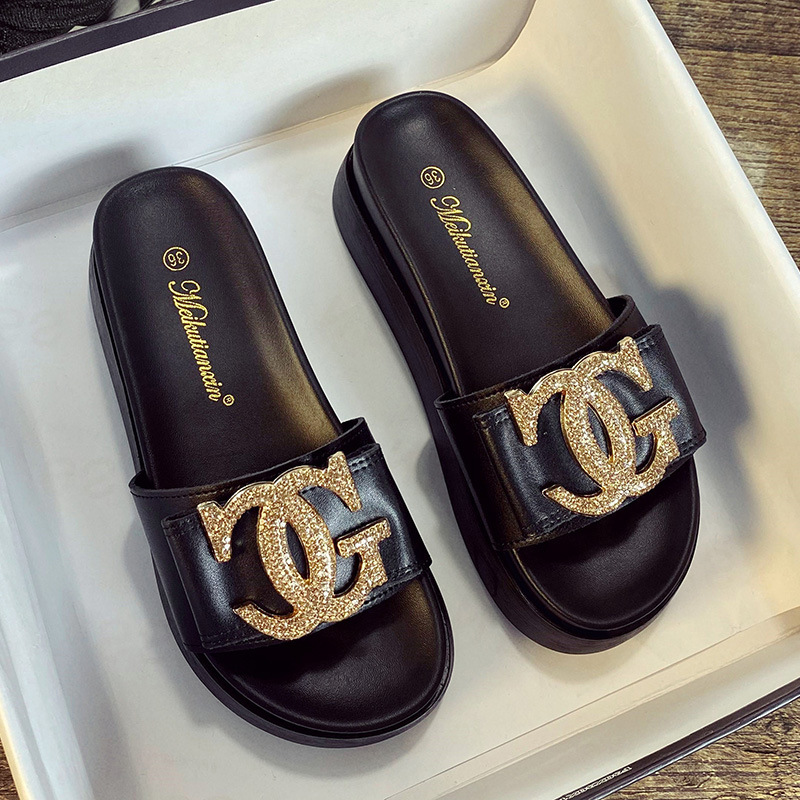 Genuine Leather For Women, Summer Outdoor Wear, New Fashion Versatile Trendy Internet Celebrity Ns Style, Large Platform Thick-Soled Beach Sandals