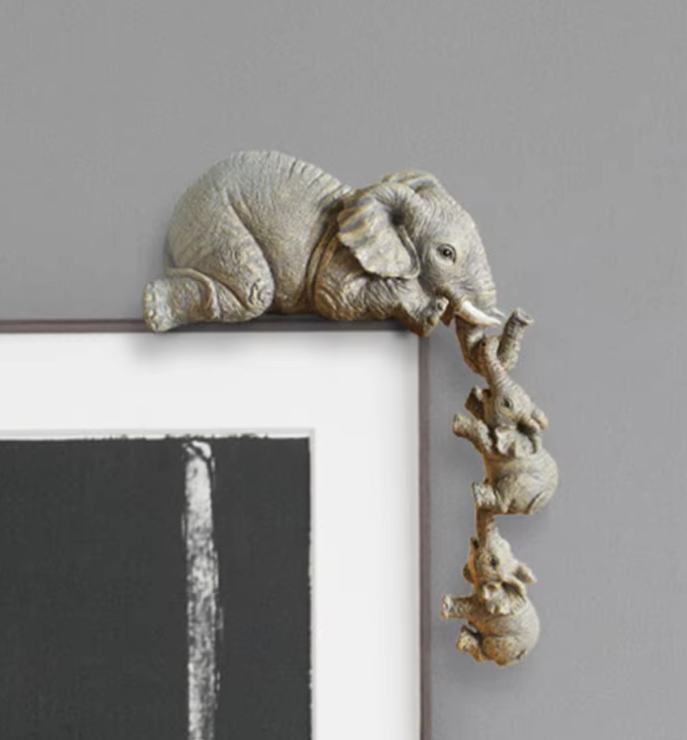 Resin Elephant Baby Ornament Decoration Ins Creative Home Ornament Garden Three Elephants Family