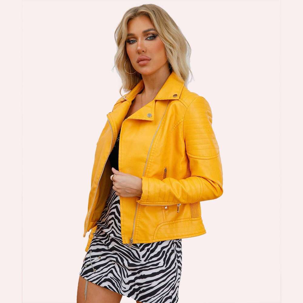 Women's Designer Jackets New Leather Jackets Slim Short Jackets 2026 Women's Long Sleeve Leather Jackets
