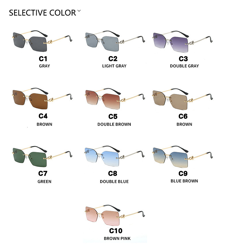 New Fashion Polygonal Neutral Frameless Designer Sunglasses European And American Cross Fashion Sunglasses Outdoor Personalized Unique Sunglasses