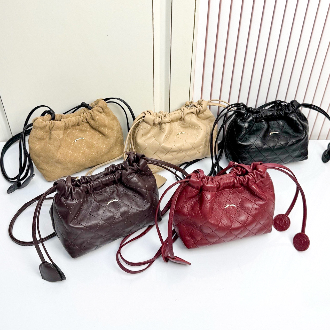 Top quality 26S quilted Bucket Designer Shoulder bag for woman man Clutch with leather strap Drawstring Bags suede lambskin Crossbody Luxury handbag hobo tote Bags