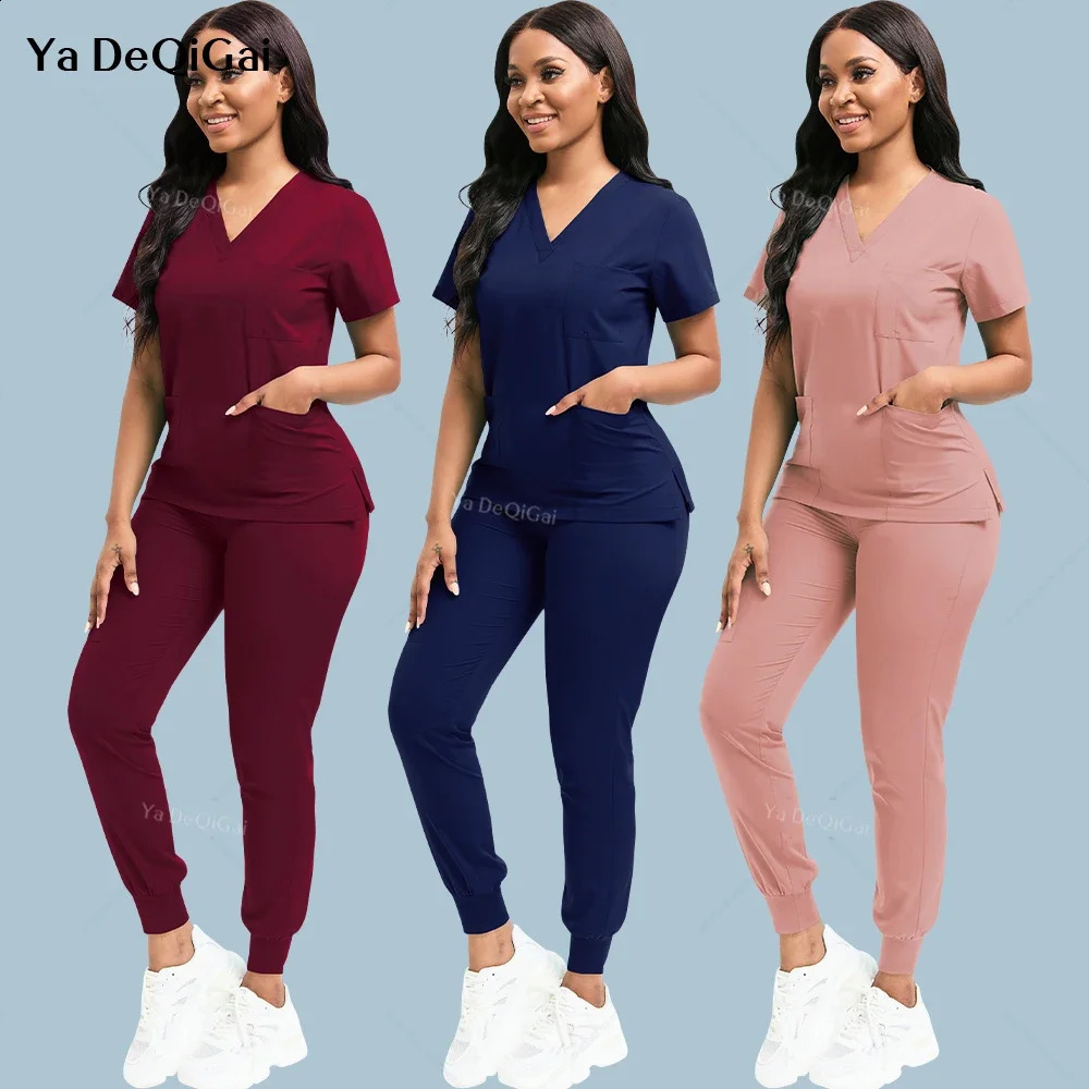 Wholesale Jogger Suit Doctor Nurse Scrubs Set Hospital Uniforms Multicolor Women Wear Scrub Suit Doctor Uniform 260415