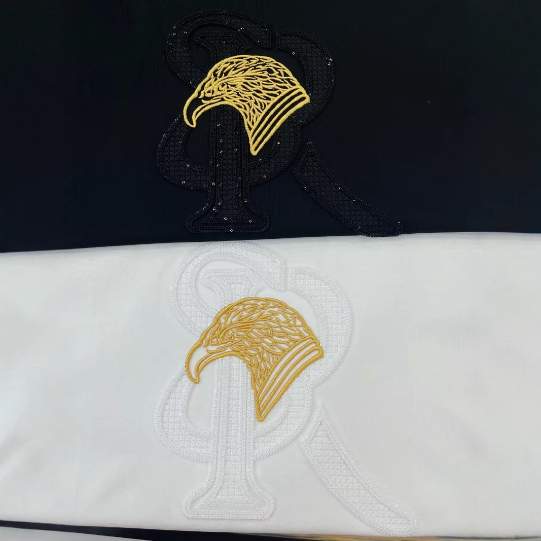 Summer Embroidery Hot Stamping Designer T-shirt Luxury Slim Fit Round Neck Short Sleeved Top Color Outdoor Sports Casual Basic Base Shirt Business Men