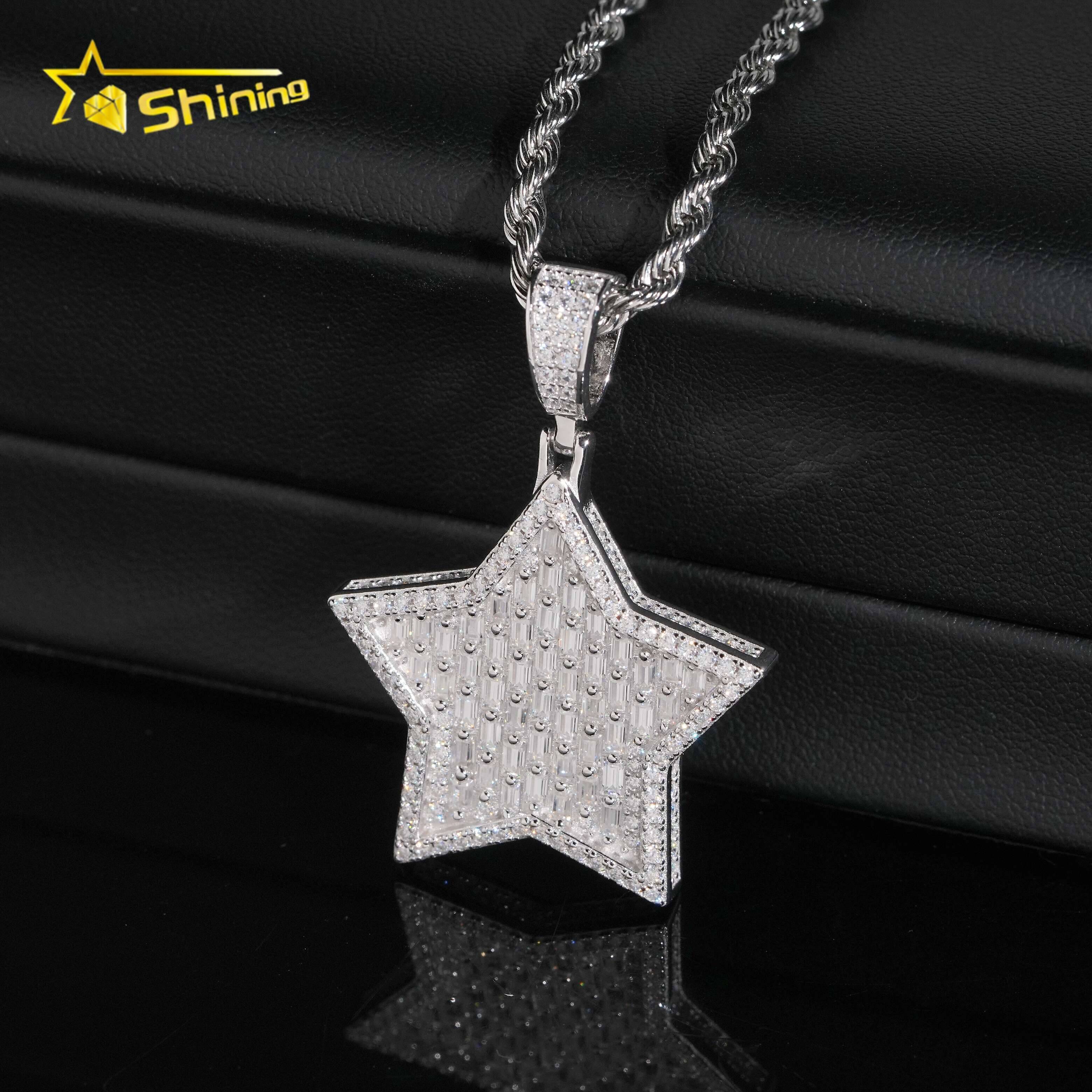 925 Sterling Silver New Design Moissanite Charms Pass Diamond Tester VVS Moissanite Iced Out Pendant Hip Hop Jewelry
