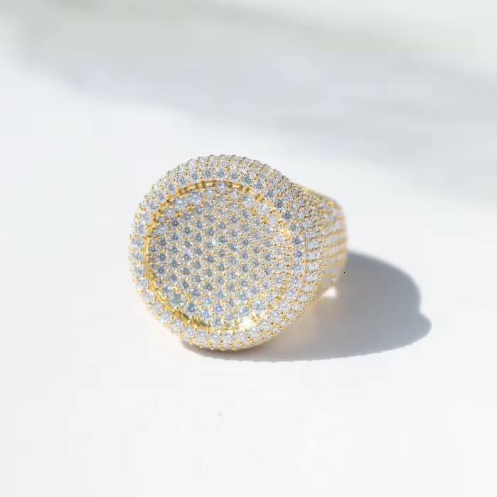 Fully Iced Out 925 Sterling Silver Hip Hop Rings Round Championship Ring Vvs Moissanite Ring