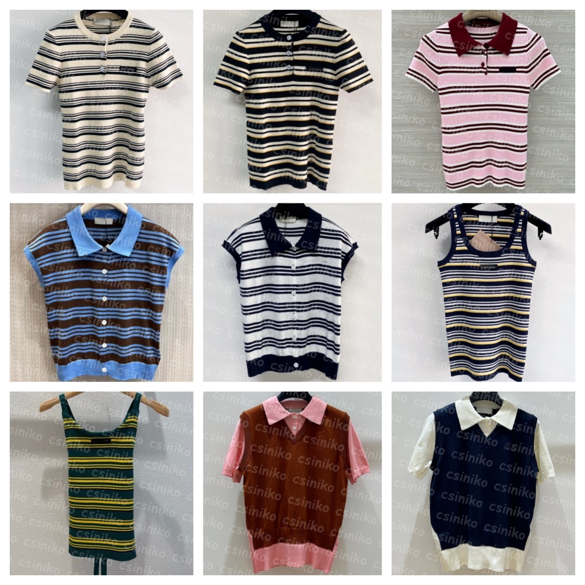Premium Quality Fashion Designer Stripe Top Vest T-shirt for women men 35321