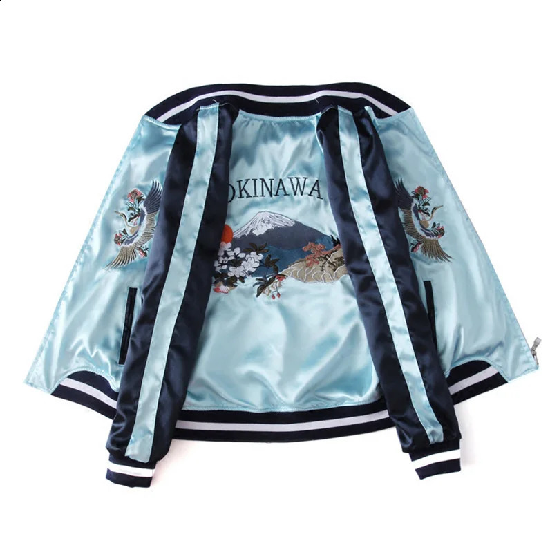 Double Sided Satin Baseball Jacket Women Sukajan Bomber Female Girls Embroidery Coat 2026 Spring Autumn Pink Z1 260415