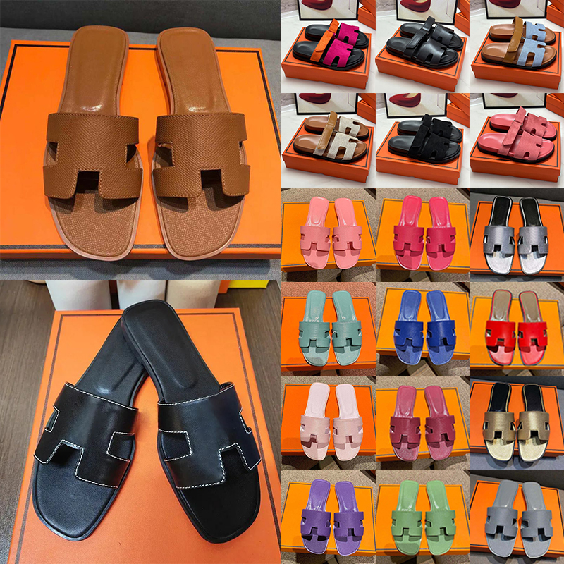 free shipping designer slippers women platform oran sandals flat slides shoes sliders black white khaki patent womens ladies slipper flip flop sneakers 34-42