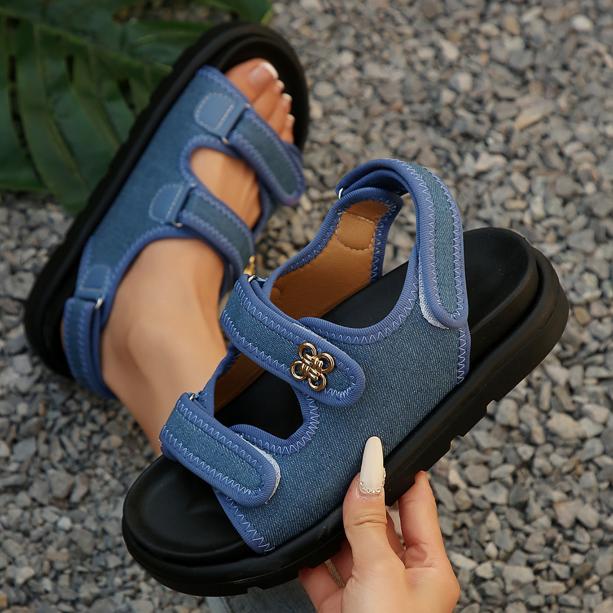 Summer Plus Size High-Heeled Thick-Soled Sandals New Model European And American Roman Women's Shoes