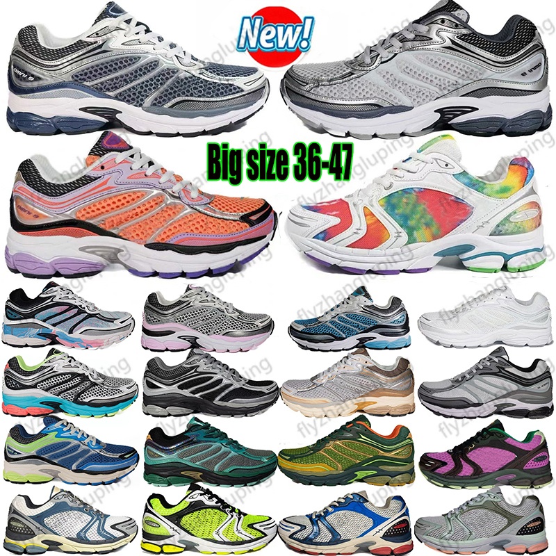 Big Size 36-47 Shoes Progrid Omni 9 Designer Shoes Outdoor Running Shoes Shock Absorption Wear Resistant Thick Sole Grey White Navy Blue Sneakers