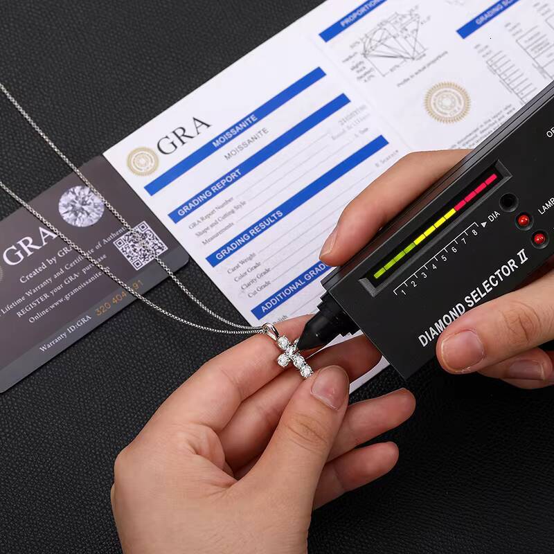 Dropshipping Fashion Jewelry Men Women 925 Sterling Silver Pass Diamond Tester VVS Moissanite Diamond Cross Pendant Necklace