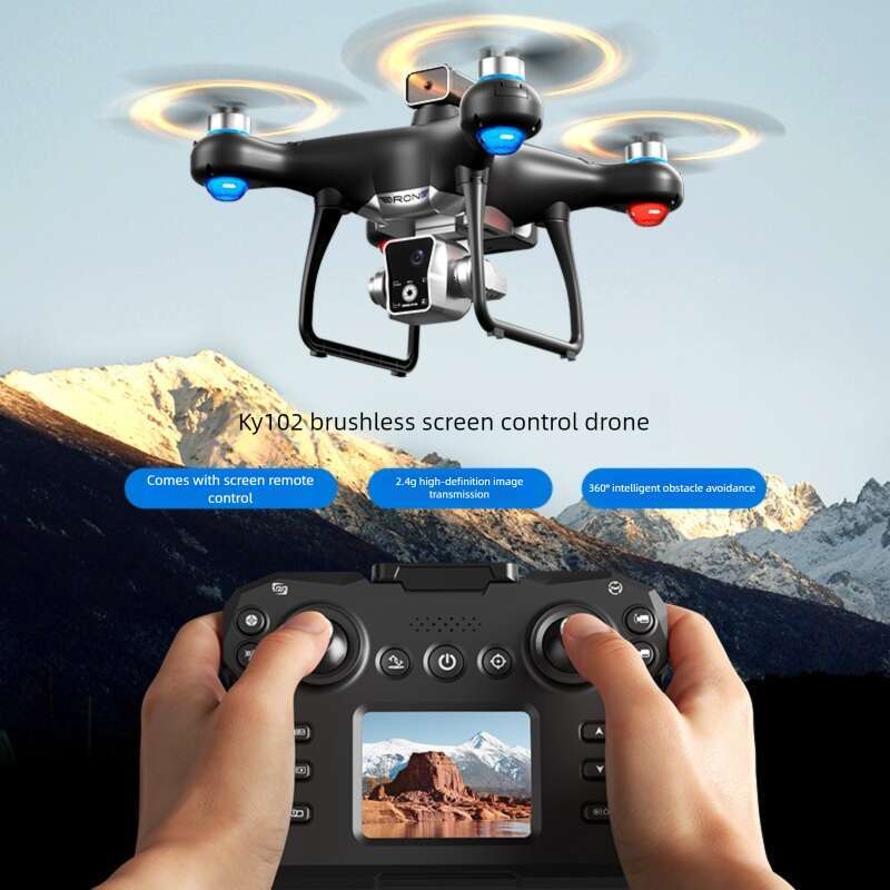 KY102 Genie Drone Brushless Motor Optical Flow Electric Lens HD Aerial Photography Screen Remote Control Quadcopter CKS