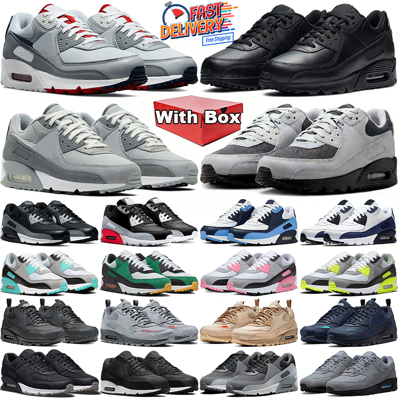 free shipping designer shoe 90 90s running shoes for mens trainers Cool Grey Mesh Leather Black White Orange Camo women men outdoor sports sneakers