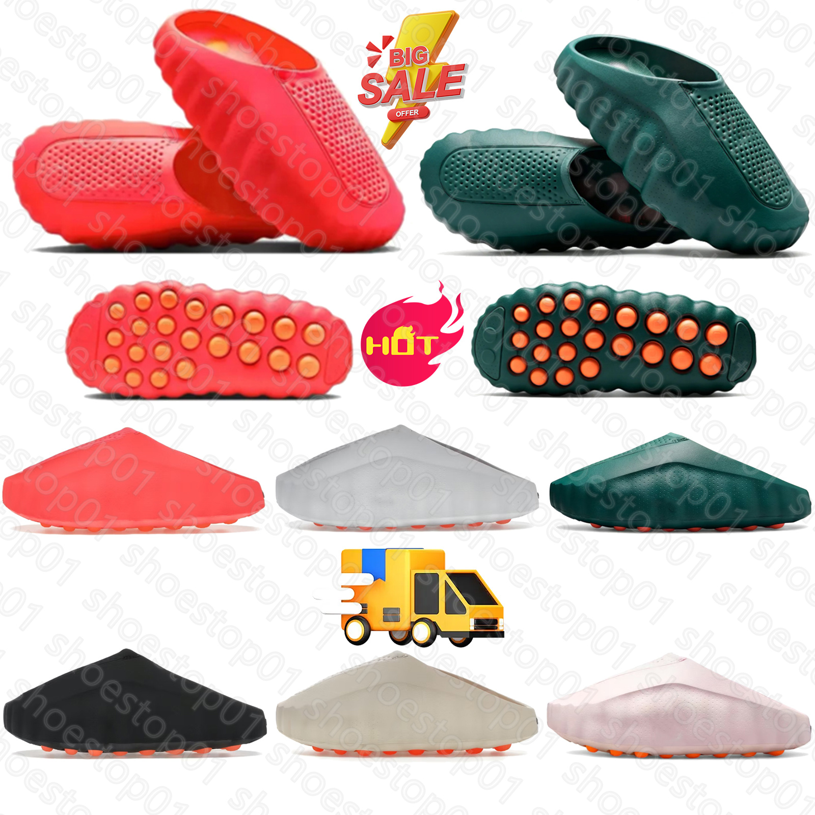 Men Sandals Women Slide Slipper Designer Mens Fashion mind 001 Rubber Beach Black Orange Grey Green White