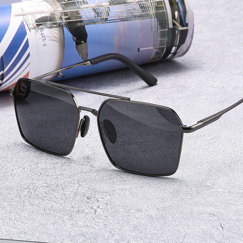 Designer Eyewear - High-quality Metallic Texture High-end Photochromic Polarized Men's Sunglasses With Full-frame Design Luxurious Outdoor Eyewea