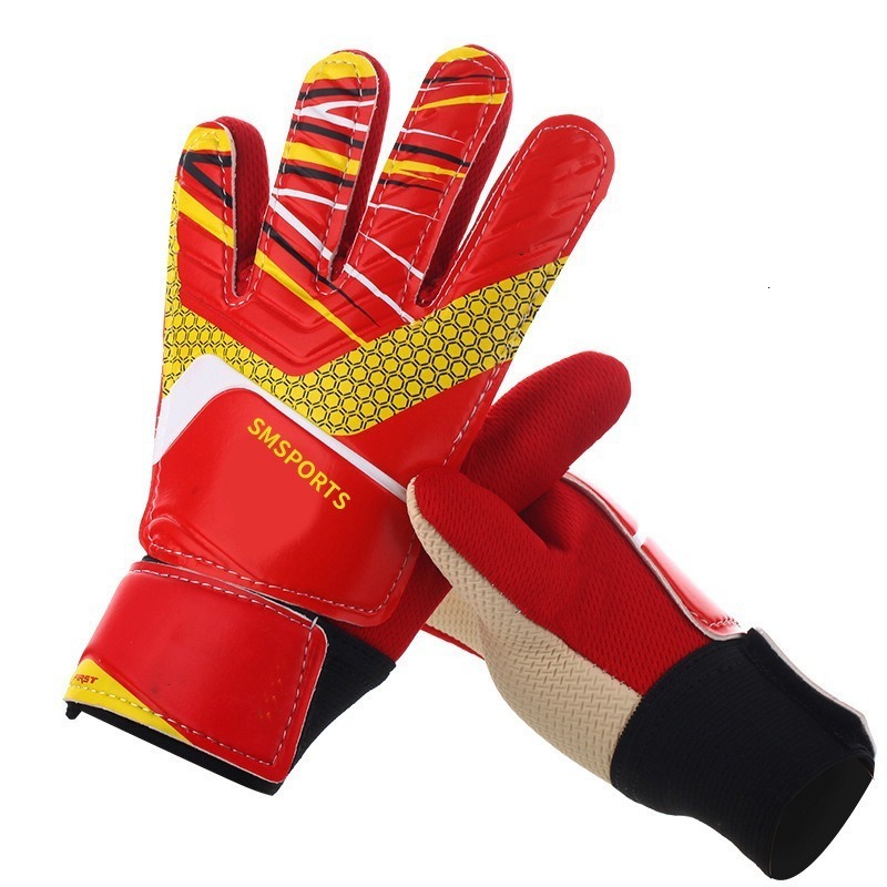 Football goalkeeper gloves latex shin guards anti-slip set goalkeeper gloves with finger protection thickened childrens goalkeeper gloves230804