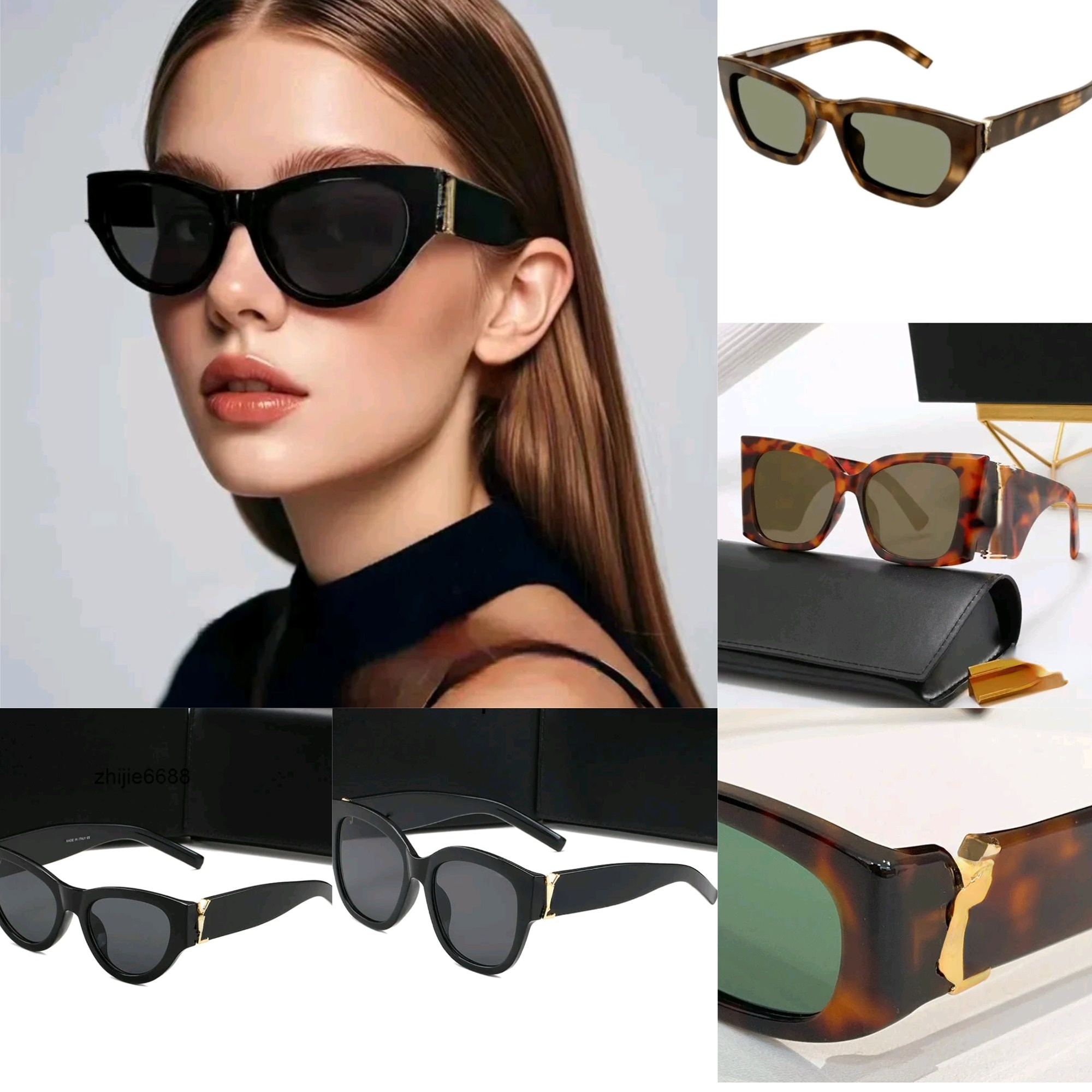 YSLly yslsunglassly Designers sunglasses fashion polarized sunglasses luxury men women Goggle Retro square Casual eyeglasses Vintage Round sunglasses box