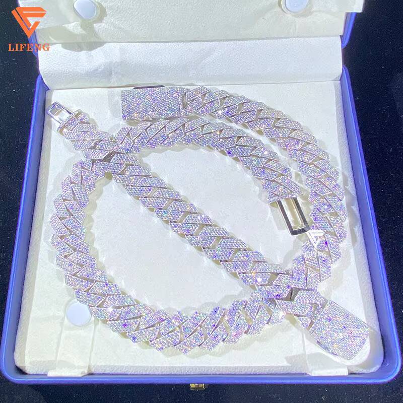 Custom 20mm Cuban Chain Necklace Fashion Jewelry for Women Girls with Personalized Name Moissanite Diamond Necklace