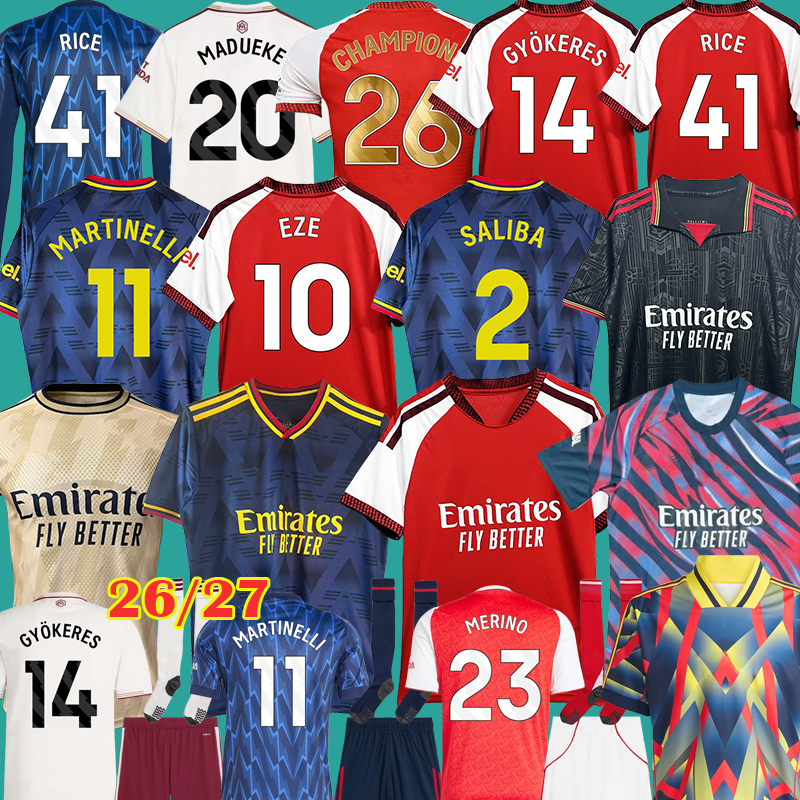 Aarsenall soccer jerseys EZE GYOKERES MADUEKE RICE Gunners 25 26 27 MARTINELLI 2025 2026 ARSe nal Kits jersey SAKA ARS football shirt ODEGAARD Kids AFC Sets