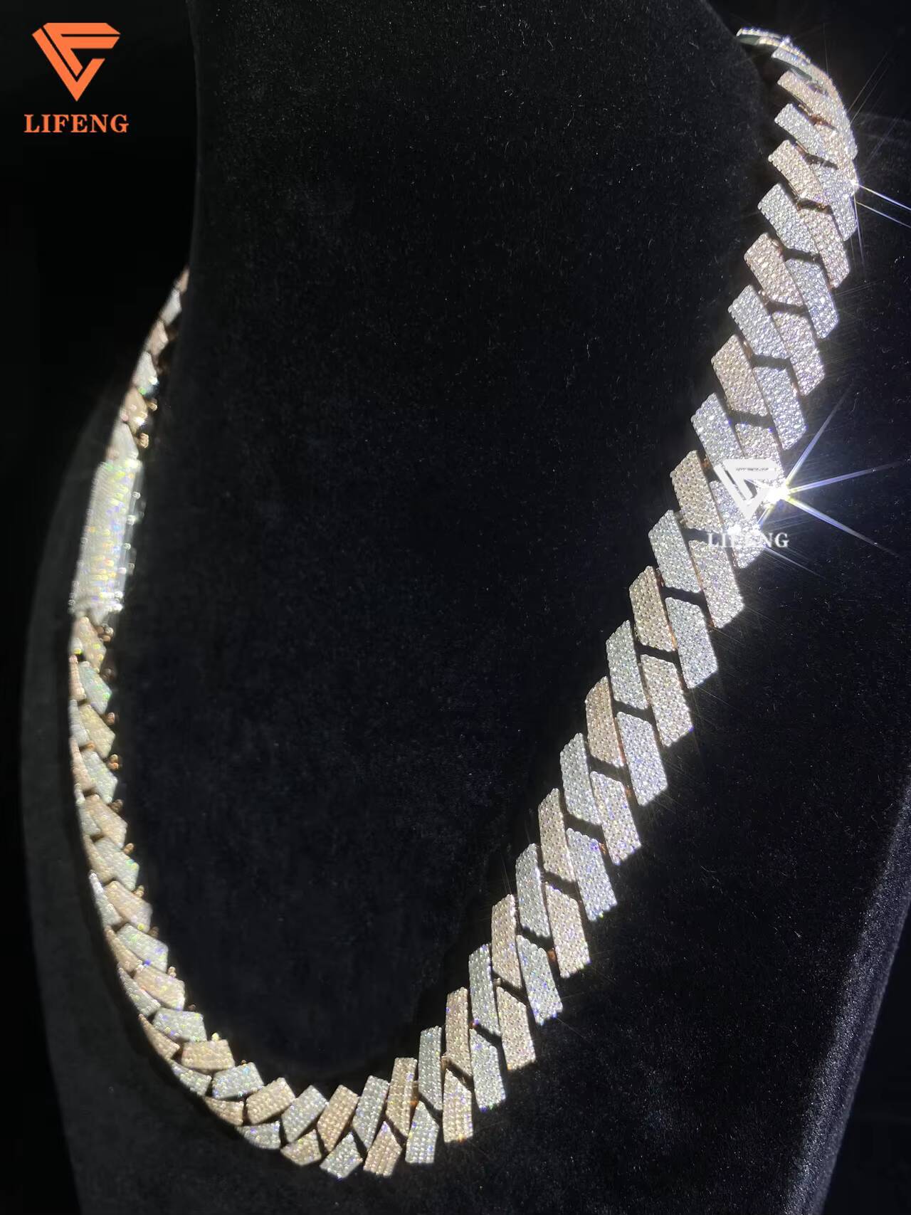 Luxury 925 Sterling Silver Iced Out VVS Moissanite Custom Hip Hop Gold Plated Cuban Link Chain Jewelry for Women Charm Necklace