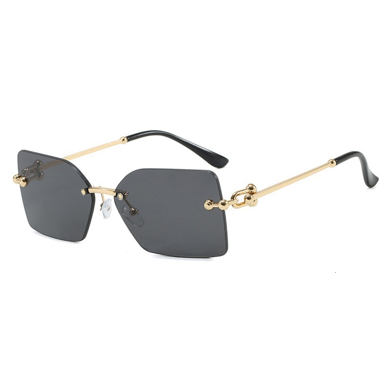 New Fashion Polygonal Neutral Frameless Designer Sunglasses European And American Cross Fashion Sunglasses Outdoor Personalized Unique Sunglasses