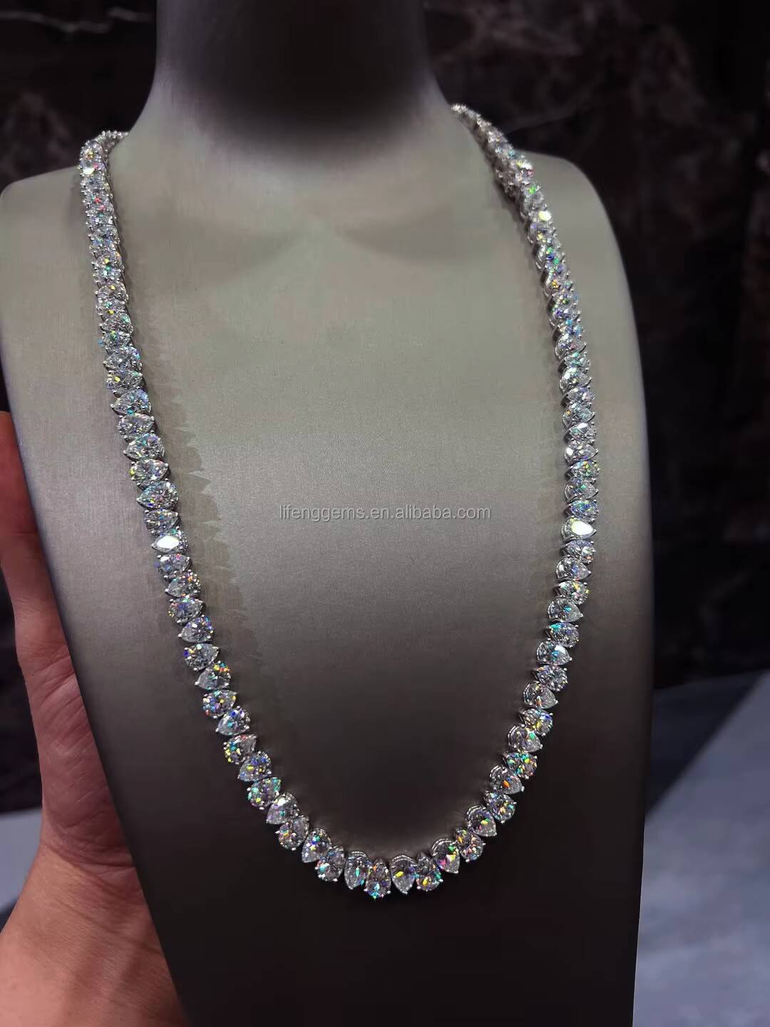Pass Diamond Tester D Color Ice Out Moissanite Necklace 925 Silver Diamond Chain 6mm Vvs Moissanite Tennis Chain Hip Hop Jewelry