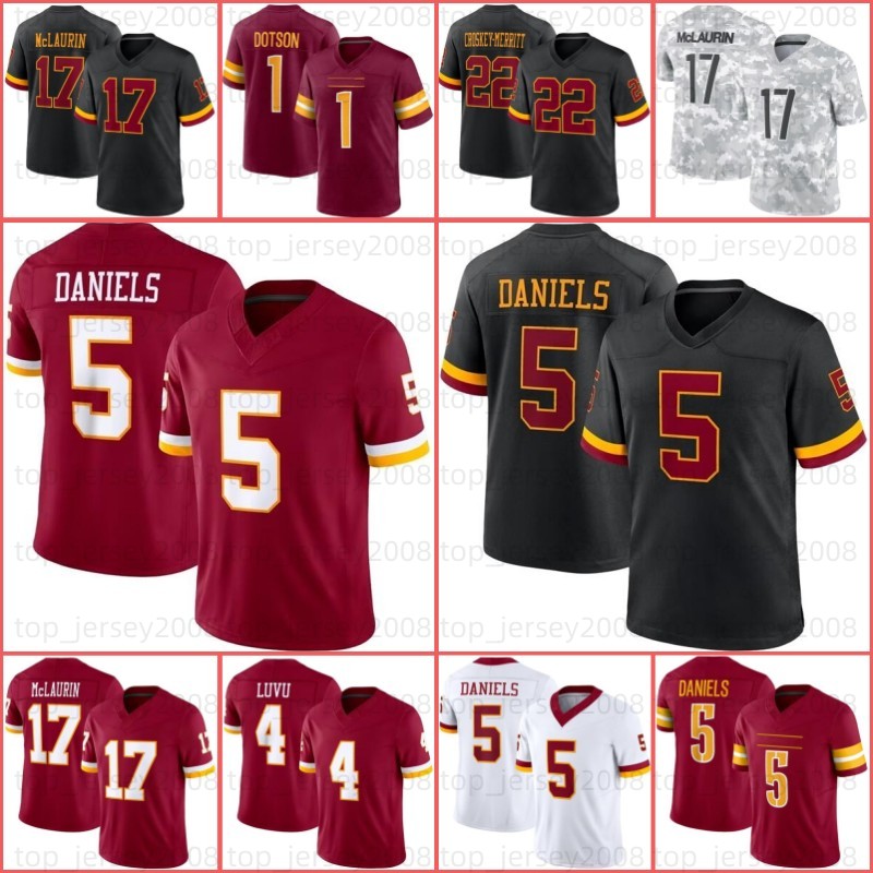5 Jayden Daniels 17 Terry McLaurin Football Jersey Mike Sainristil Frankie Luvu Laremy Tunsil Sean Taylor Deebo Samuel Sr Trey Amos Way Brian Robinson Jr Lane