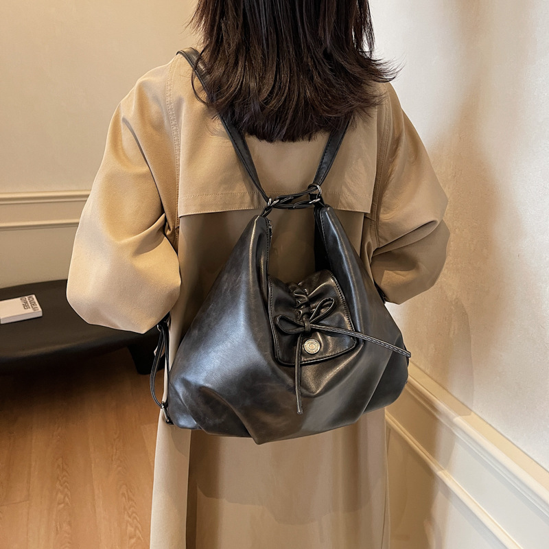 Large Capacity Backpack 2026 New Fashionable and Versatile Light Luxury Crossbody Bag Texture Soft Face Commuter Shoulder Bag