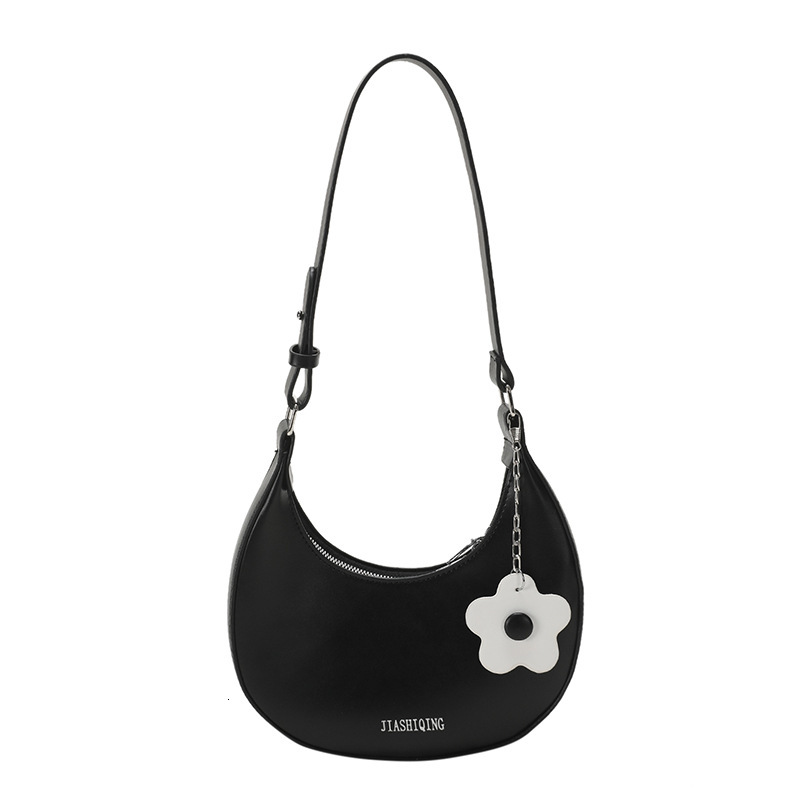 Hot-selling trendy half-moon handbag for women, high-end niche 2026 popular textured shoulder underarm bag, crescent bag