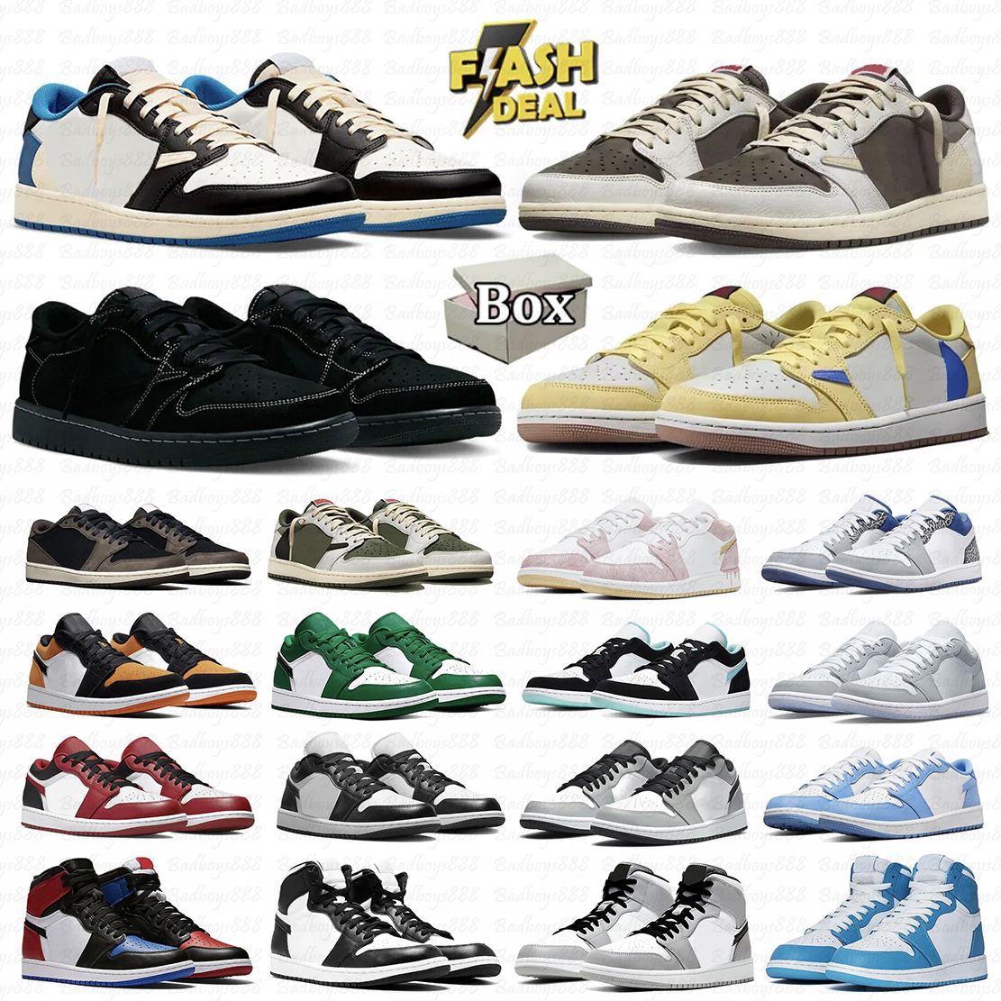 Basketball Shoes Designer Men With Box Low 1 1S 1 Low Women Sneaker Travis Reverse Mocha Leather Olive High OG Palomino Black Cat Low Unc Toe Men Scots Trainers EUR36-44