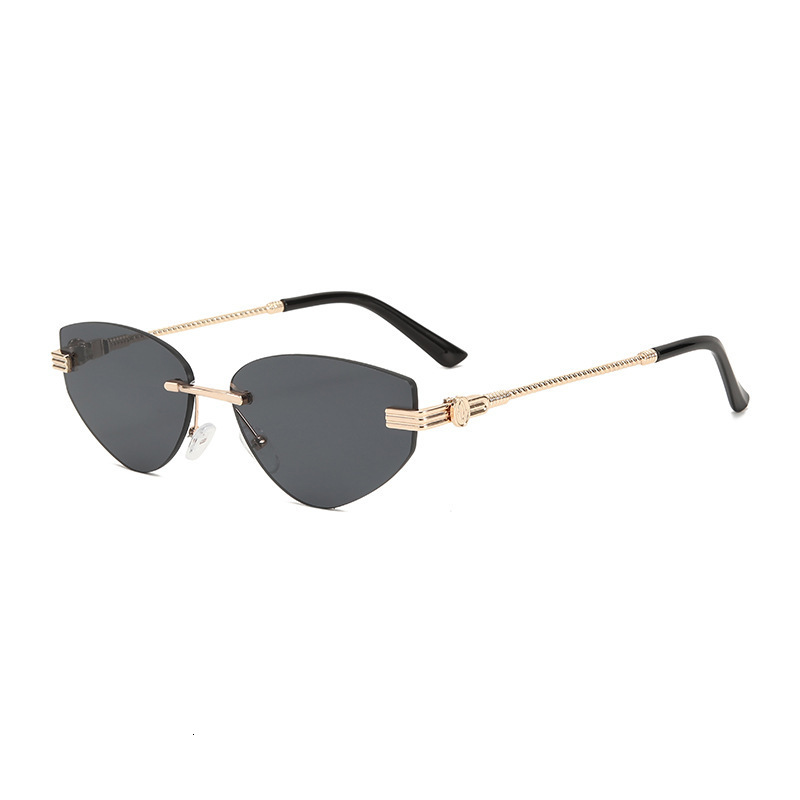 New Cross-border Metal Frameless Women's Designer Sunglasses With European And American Styles Fashionable And Unique Men's Outdoor UV Resis