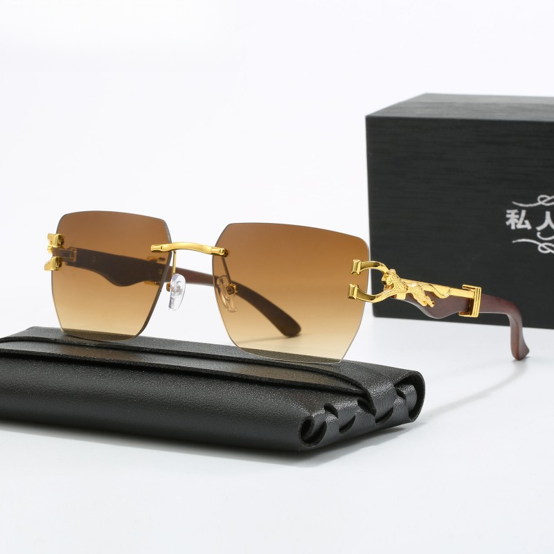 Designer Sunglasses 2026 Frameless Edge-cut Sunglasses High-end Luxury UV Protection Outdoor Sun Protection Suitable For Men And Women