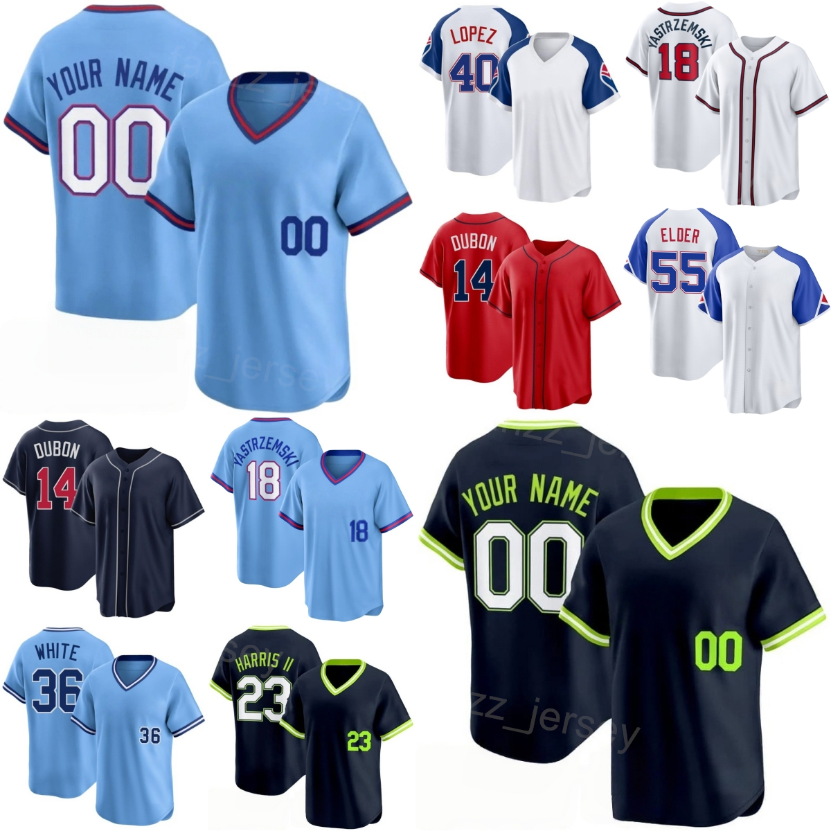 City Connec 2026 Baseball 36 Eli White Jersey Man Woman Kid 40 Reynaldo Lopez 55 Bryce Elder 14 Mauricio Dubon 18 Mike Yastrzemski Dominic Smith Ozzie Albies YongShi