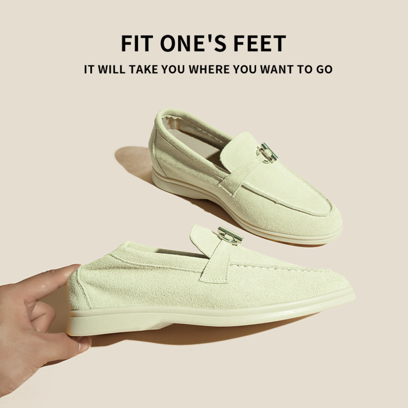 Hot new free shipping designer shoes for womens loafers beige green yellow purple pink Fashionable and versatile soft sole shallow single shoe