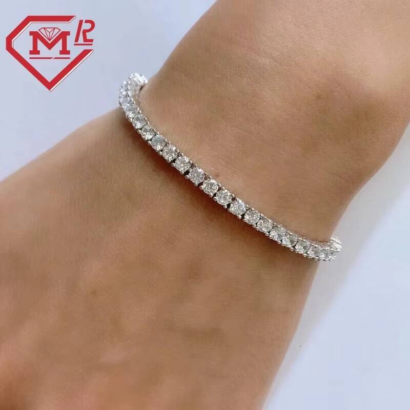 Wholesale 3mm VVS Diamond Bracelet Sparkling 925 Sterling Silver Moissanite Tennis Bracelet