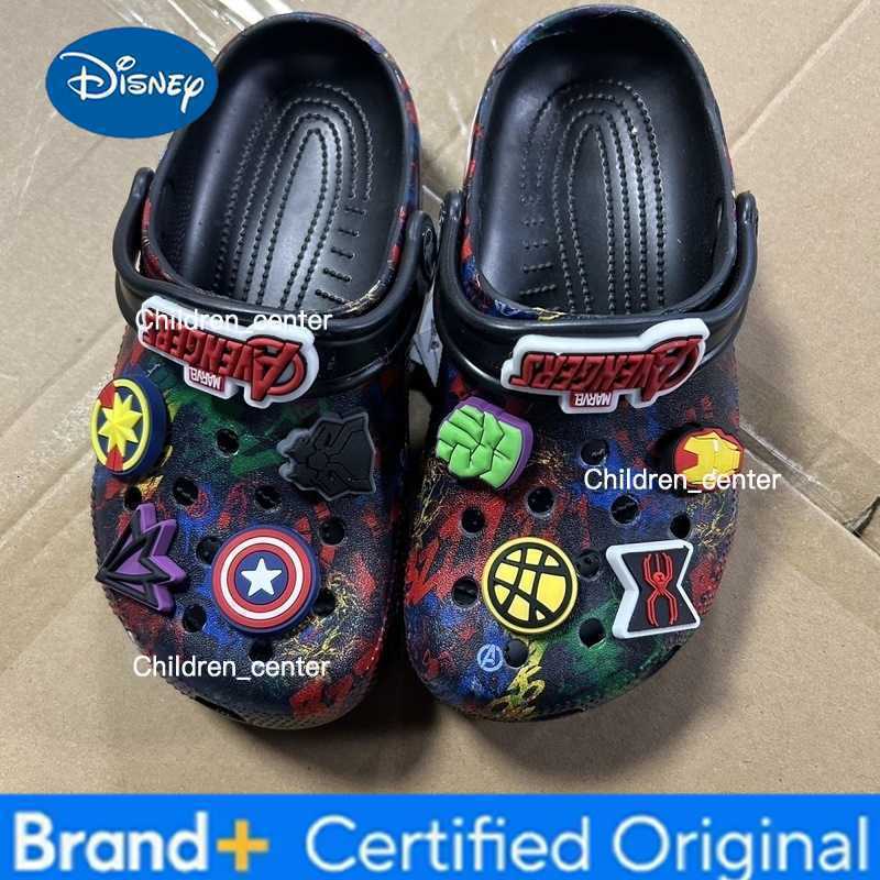 Disney The Avengers Anime Children Slippers Disney Kawaii Hole Sandals Eva Beach Breathable Shoes Outdoor Non Slip Comfort Gifts H251119
