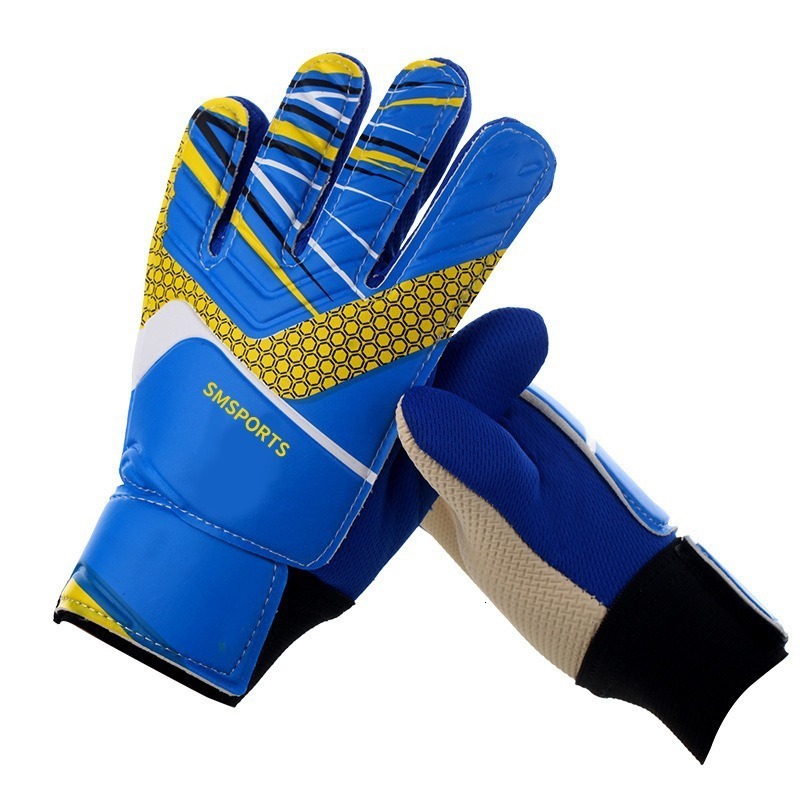 Football goalkeeper gloves latex shin guards anti-slip set goalkeeper gloves with finger protection thickened childrens goalkeeper gloves230804