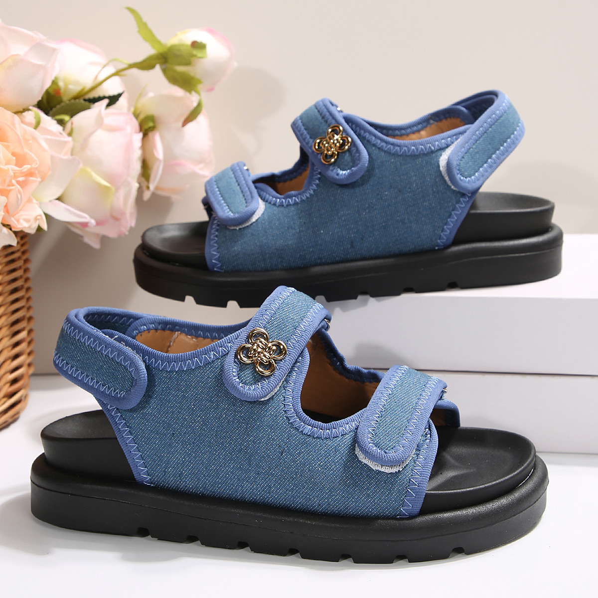 Summer Plus Size High-Heeled Thick-Soled Sandals New Model European And American Roman Women's Shoes