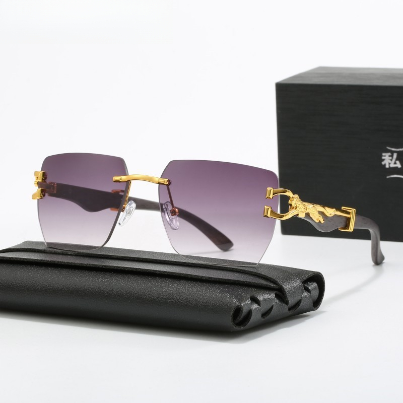 Designer Sunglasses 2026 Frameless Edge-cut Sunglasses High-end Luxury UV Protection Outdoor Sun Protection Suitable For Men And Women