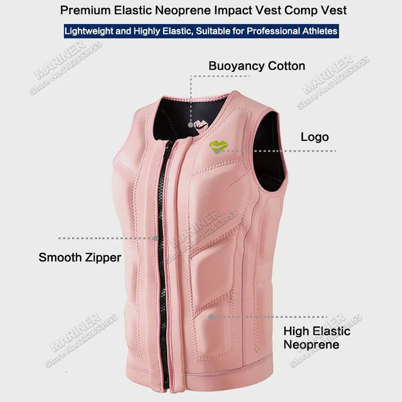 Premium Elastic Neoprene Impact Vest wake surfing Comp Vest men women but Great for All Other Watersports Activities life jacket 260413