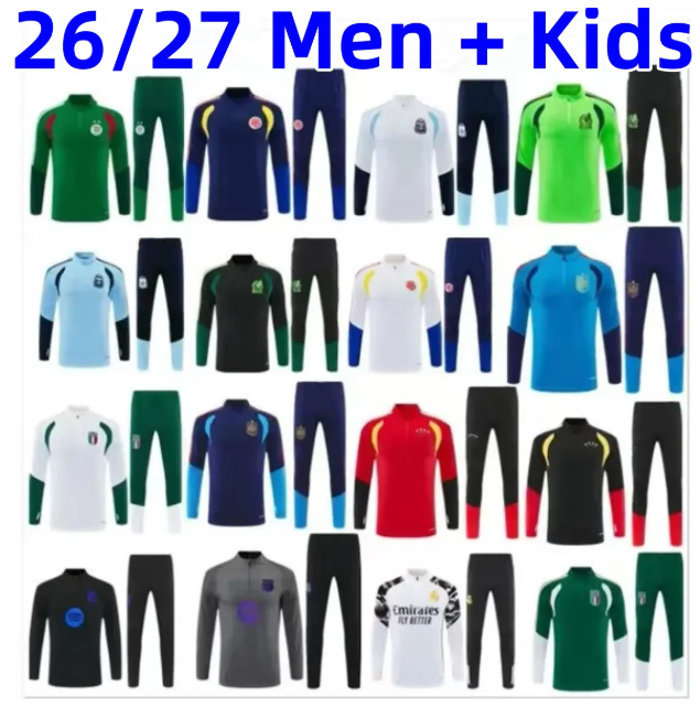 2026 Spain survetement Mexico handal futbol ltalia tuta calcio Deutschland soccer Training suit Sets 26 27 Argentina Brasil Long sleeves jogging Men Kids Tracksuit