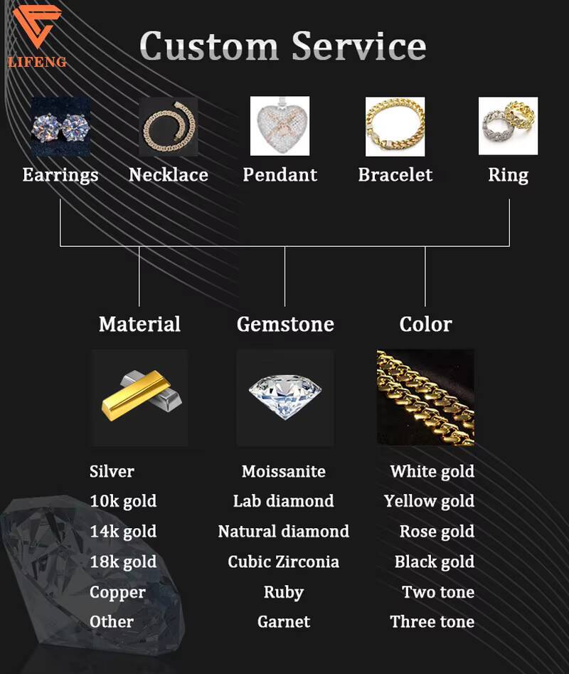 Lifeng Jewelry Pass Diamond Tester VVS Moissanite Star Bangle Baguette Cut Silver Bling Men Women Bracelet