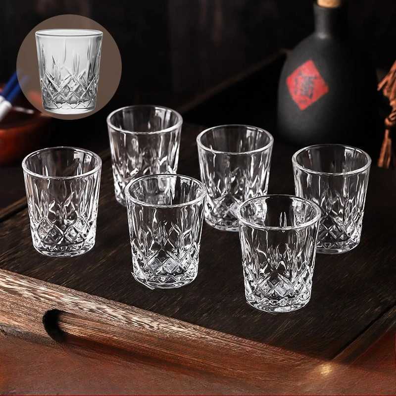 2pcs Gifts Beer Mugs Ktv Bar Small Wine Glasses Water Glasses Glass Glasses Whisky Glasses Cocktail Glass Whiskey Glass Cups J260612